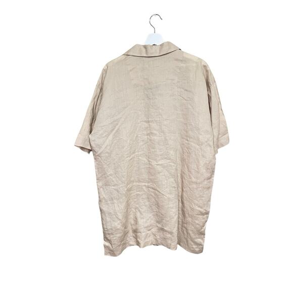 Mojito Linen Shirt Men’s 2XL Tan Square Button Short Sleeve Camp Beach Vacation - Picture 2 of 5